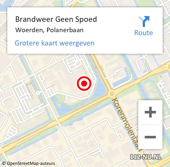 Locatie op kaart van de 112 melding: Brandweer Geen Spoed Naar Woerden, Polanerbaan op 20 oktober 2017 01:35