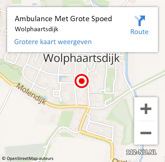 Locatie op kaart van de 112 melding: Ambulance Met Grote Spoed Naar Wolphaartsdijk op 20 oktober 2017 02:57