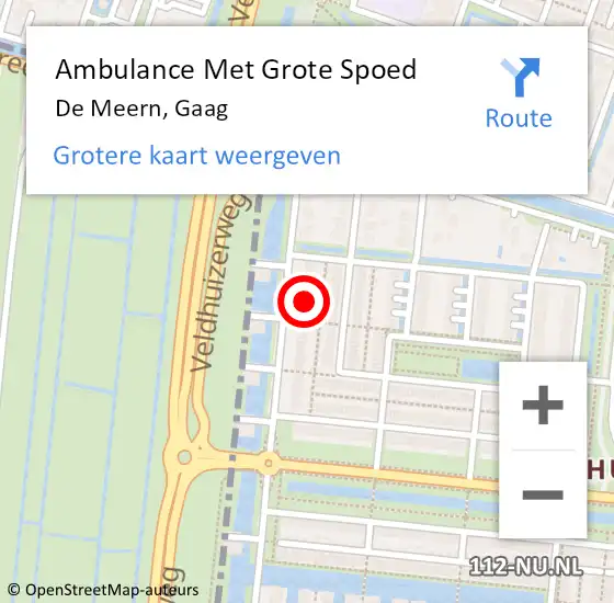 Locatie op kaart van de 112 melding: Ambulance Met Grote Spoed Naar De Meern, Gaag op 20 oktober 2017 08:22