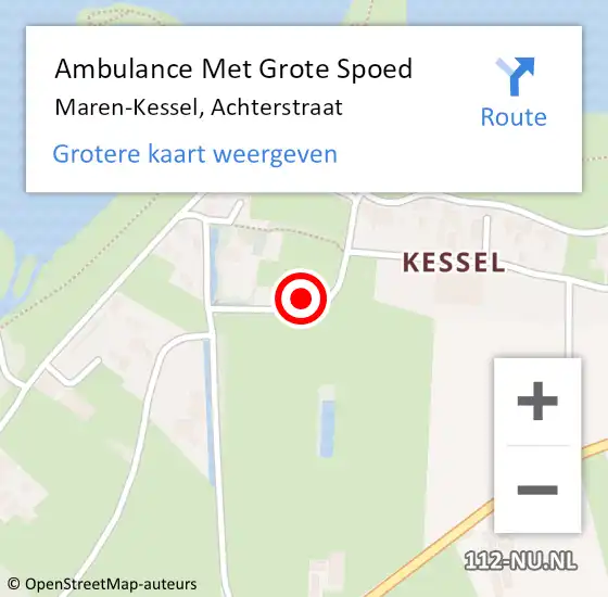 Locatie op kaart van de 112 melding: Ambulance Met Grote Spoed Naar Maren-Kessel, Achterstraat op 4 februari 2014 17:18