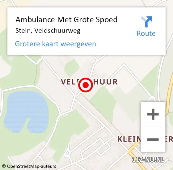 Locatie op kaart van de 112 melding: Ambulance Met Grote Spoed Naar Stein, Veldschuurweg op 4 februari 2014 17:22