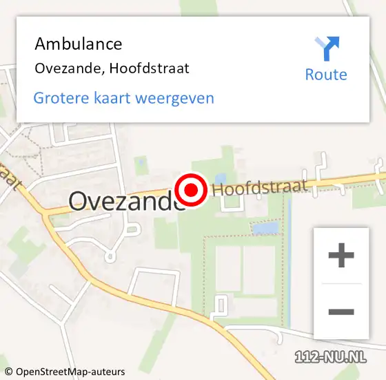 Locatie op kaart van de 112 melding: Ambulance Ovezande, Hoofdstraat op 20 oktober 2017 10:02