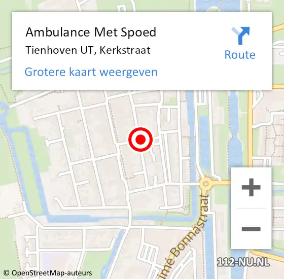 Locatie op kaart van de 112 melding: Ambulance Met Spoed Naar Tienhoven UT, Kerkstraat op 20 oktober 2017 10:55