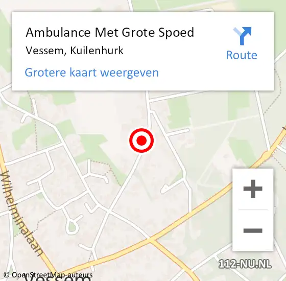 Locatie op kaart van de 112 melding: Ambulance Met Grote Spoed Naar Vessem, Kuilenhurk op 20 oktober 2017 11:19