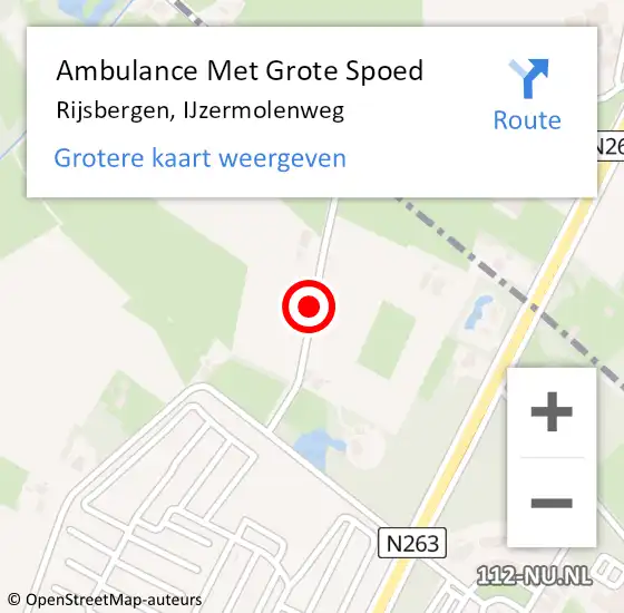 Locatie op kaart van de 112 melding: Ambulance Met Grote Spoed Naar Rijsbergen, IJzermolenweg op 20 oktober 2017 13:13