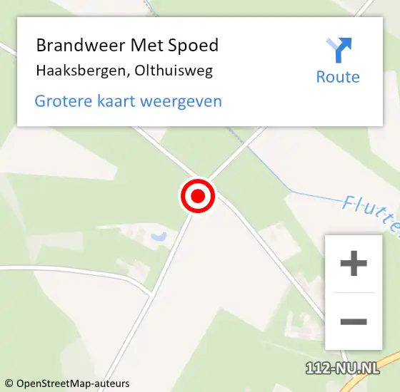 Locatie op kaart van de 112 melding: Brandweer Met Spoed Naar Haaksbergen, Olthuisweg op 20 oktober 2017 13:46