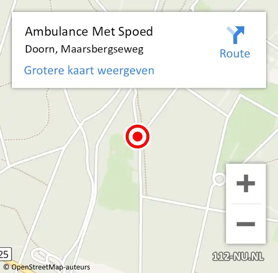 Locatie op kaart van de 112 melding: Ambulance Met Spoed Naar Doorn, Maarsbergseweg op 20 oktober 2017 15:17