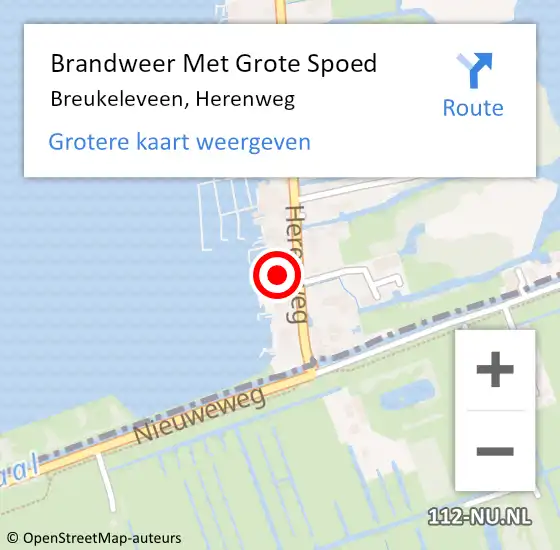 Locatie op kaart van de 112 melding: Brandweer Met Grote Spoed Naar Breukeleveen, Herenweg op 20 oktober 2017 15:59