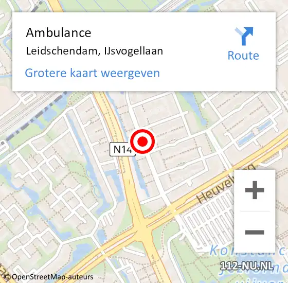 Locatie op kaart van de 112 melding: Ambulance Leidschendam, IJsvogellaan op 20 oktober 2017 17:47