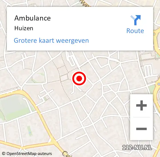 Locatie op kaart van de 112 melding: Ambulance Huizen op 20 oktober 2017 17:57