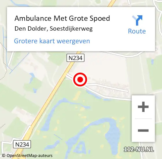 Locatie op kaart van de 112 melding: Ambulance Met Grote Spoed Naar Den Dolder, Soestdijkerweg op 20 oktober 2017 18:34