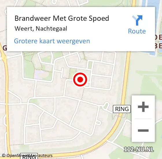 Locatie op kaart van de 112 melding: Brandweer Met Grote Spoed Naar Weert, Nachtegaal op 20 oktober 2017 19:01