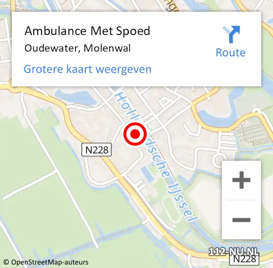 Locatie op kaart van de 112 melding: Ambulance Met Spoed Naar Oudewater, Molenwal op 20 oktober 2017 19:52