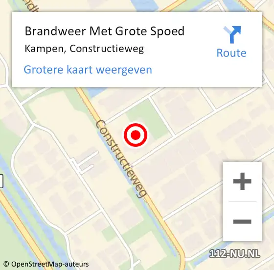 Locatie op kaart van de 112 melding: Brandweer Met Grote Spoed Naar Kampen, Constructieweg op 20 oktober 2017 20:12