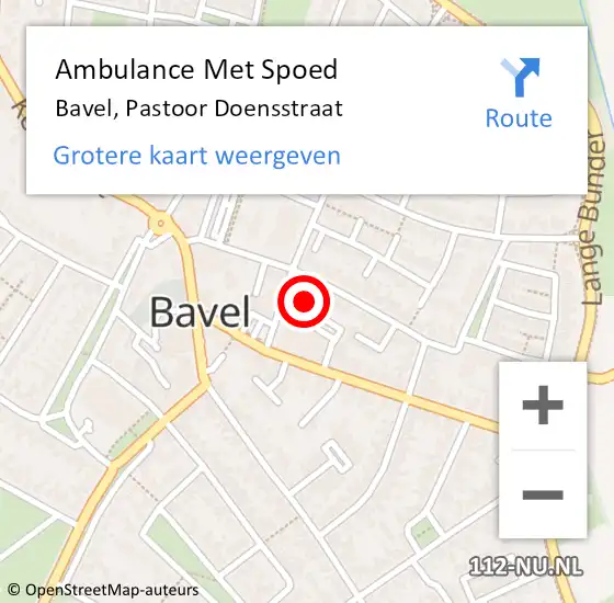 Locatie op kaart van de 112 melding: Ambulance Met Spoed Naar Bavel, Pastoor Doensstraat op 20 oktober 2017 20:53