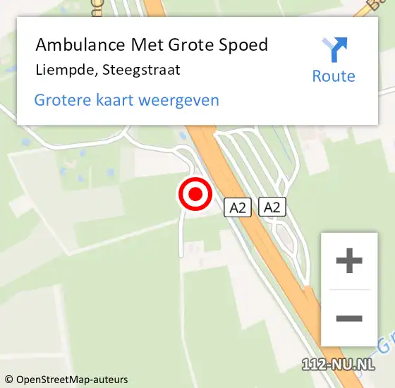 Locatie op kaart van de 112 melding: Ambulance Met Grote Spoed Naar Liempde, Steegstraat op 20 oktober 2017 20:56