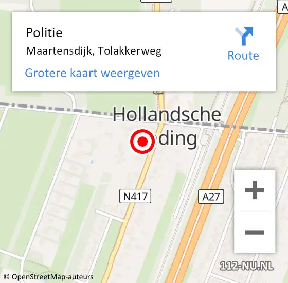 Locatie op kaart van de 112 melding: Politie Maartensdijk, Tolakkerweg op 20 oktober 2017 22:35