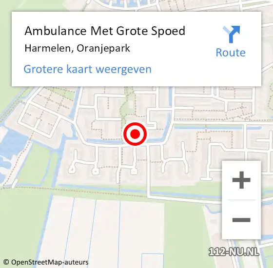 Locatie op kaart van de 112 melding: Ambulance Met Grote Spoed Naar Harmelen, Oranjepark op 20 oktober 2017 23:00