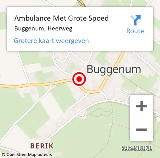 Locatie op kaart van de 112 melding: Ambulance Met Grote Spoed Naar Buggenum, Heerweg op 20 oktober 2017 23:51