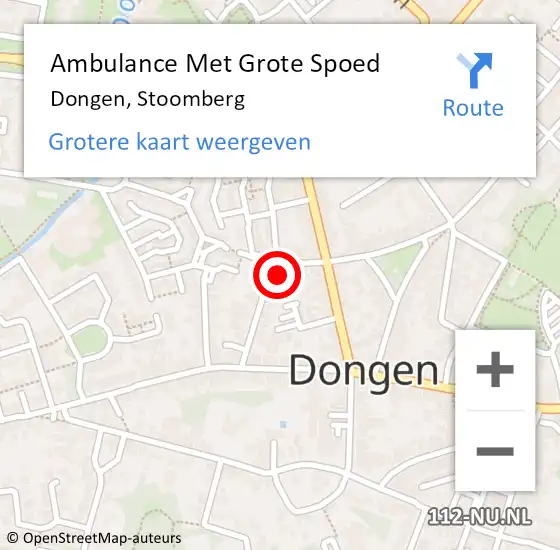 Locatie op kaart van de 112 melding: Ambulance Met Grote Spoed Naar Dongen, Stoomberg op 21 oktober 2017 02:50