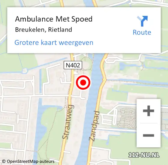 Locatie op kaart van de 112 melding: Ambulance Met Spoed Naar Breukelen, Rietland op 21 oktober 2017 04:05