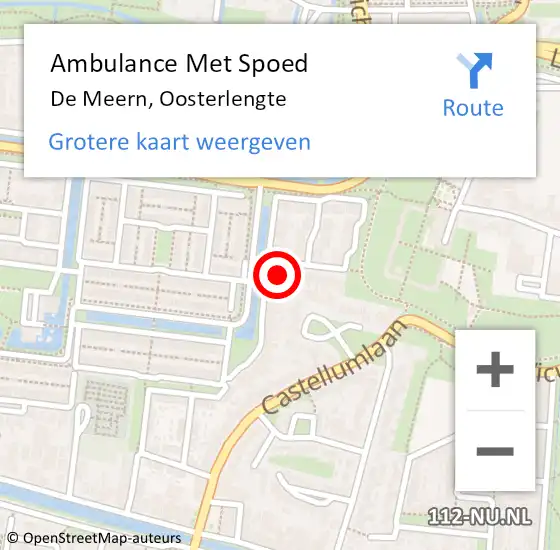 Locatie op kaart van de 112 melding: Ambulance Met Spoed Naar De Meern, Oosterlengte op 21 oktober 2017 08:09