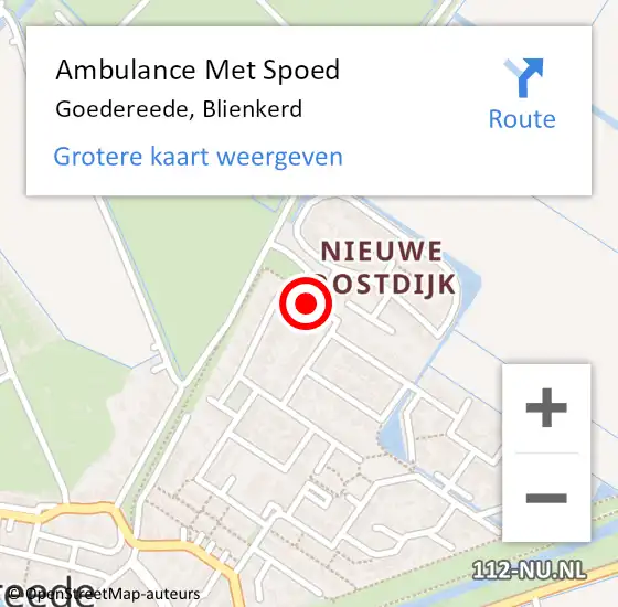 Locatie op kaart van de 112 melding: Ambulance Met Spoed Naar Goedereede, Blienkerd op 21 oktober 2017 08:26