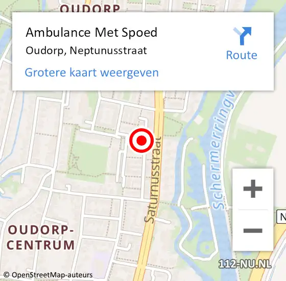 Locatie op kaart van de 112 melding: Ambulance Met Spoed Naar Oudorp, Neptunusstraat op 21 oktober 2017 09:47