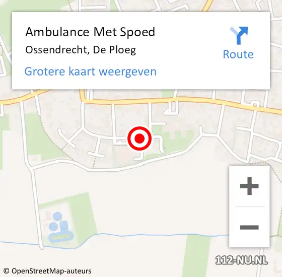 Locatie op kaart van de 112 melding: Ambulance Met Spoed Naar Ossendrecht, De Ploeg op 21 oktober 2017 09:59