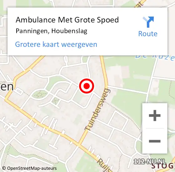 Locatie op kaart van de 112 melding: Ambulance Met Grote Spoed Naar Panningen, Houbenslag op 4 februari 2014 19:15