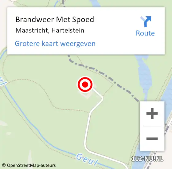 Locatie op kaart van de 112 melding: Brandweer Met Spoed Naar Maastricht, Hartelstein op 21 oktober 2017 10:30