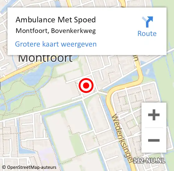 Locatie op kaart van de 112 melding: Ambulance Met Spoed Naar Montfoort, Bovenkerkweg op 21 oktober 2017 11:53