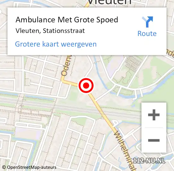 Locatie op kaart van de 112 melding: Ambulance Met Grote Spoed Naar Vleuten, Stationsstraat op 21 oktober 2017 12:56