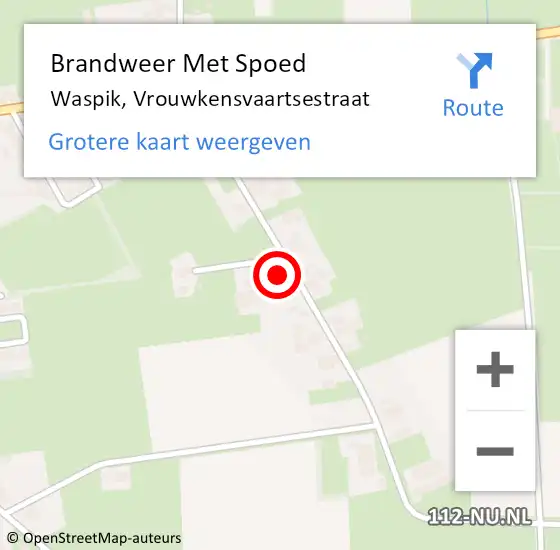 Locatie op kaart van de 112 melding: Brandweer Met Spoed Naar Waspik, Vrouwkensvaartsestraat op 4 februari 2014 19:37