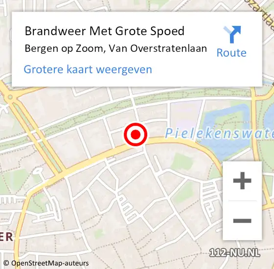 Locatie op kaart van de 112 melding: Brandweer Met Grote Spoed Naar Bergen op Zoom, Van Overstratenlaan op 21 oktober 2017 13:31