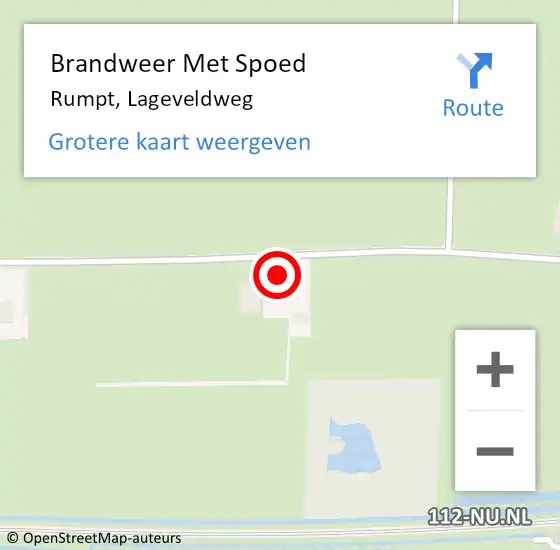 Locatie op kaart van de 112 melding: Brandweer Met Spoed Naar Rumpt, Lageveldweg op 21 oktober 2017 13:48