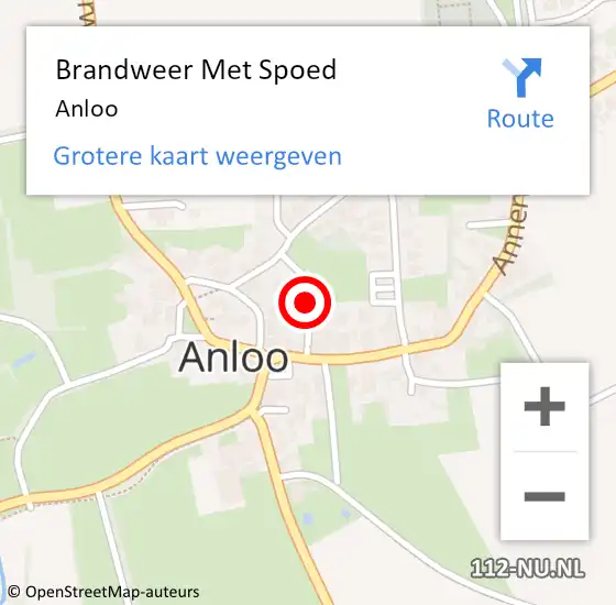 Locatie op kaart van de 112 melding: Brandweer Met Spoed Naar Anloo op 21 oktober 2017 14:27