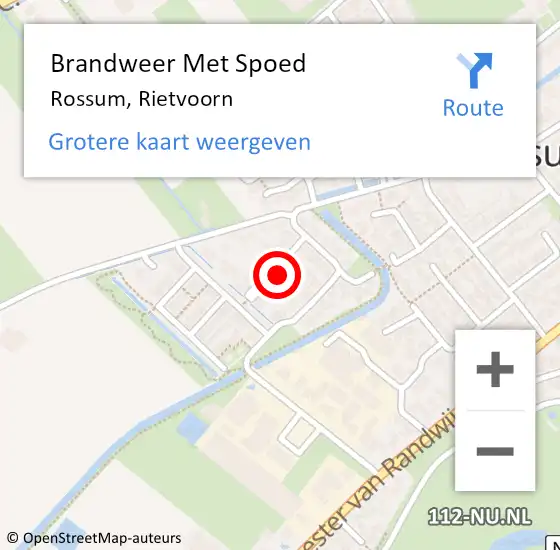 Locatie op kaart van de 112 melding: Brandweer Met Spoed Naar Rossum, Rietvoorn op 21 oktober 2017 16:41