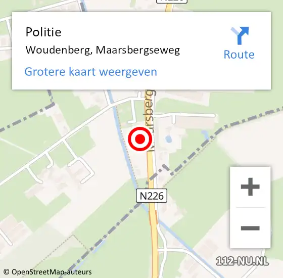 Locatie op kaart van de 112 melding: Politie Woudenberg, Maarsbergseweg op 21 oktober 2017 16:58