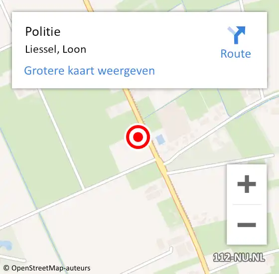 Locatie op kaart van de 112 melding: Politie Liessel, Loon op 21 oktober 2017 18:10