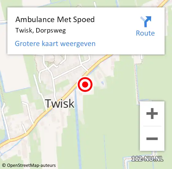 Locatie op kaart van de 112 melding: Ambulance Met Spoed Naar Twisk, Dorpsweg op 21 oktober 2017 21:07