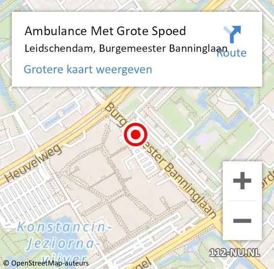 Locatie op kaart van de 112 melding: Ambulance Met Grote Spoed Naar Leidschendam, Burgemeester Banninglaan op 21 oktober 2017 22:46