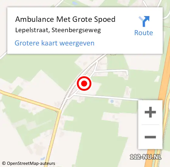 Locatie op kaart van de 112 melding: Ambulance Met Grote Spoed Naar Lepelstraat, Steenbergseweg op 21 oktober 2017 22:49