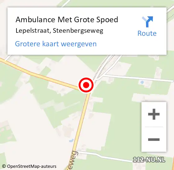 Locatie op kaart van de 112 melding: Ambulance Met Grote Spoed Naar Lepelstraat, Steenbergseweg op 21 oktober 2017 22:50