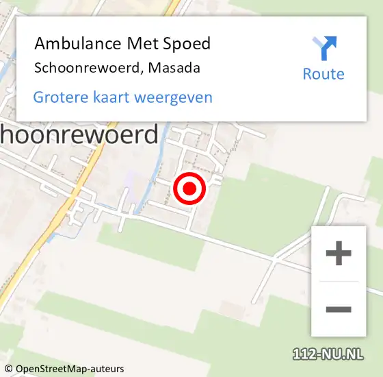 Locatie op kaart van de 112 melding: Ambulance Met Spoed Naar Schoonrewoerd, Masada op 21 oktober 2017 23:10