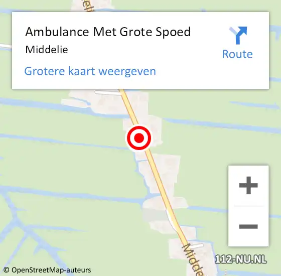 Locatie op kaart van de 112 melding: Ambulance Met Grote Spoed Naar Middelie op 22 oktober 2017 02:23