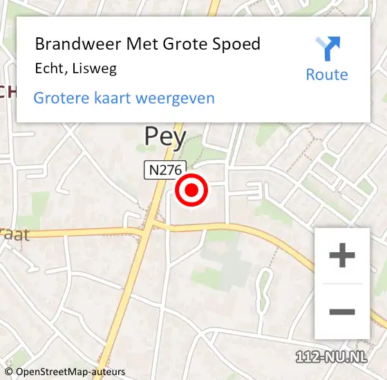 Locatie op kaart van de 112 melding: Brandweer Met Grote Spoed Naar Echt, Lisweg op 22 oktober 2017 03:10