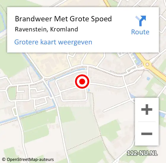 Locatie op kaart van de 112 melding: Brandweer Met Grote Spoed Naar Ravenstein, Kromland op 22 oktober 2017 03:16