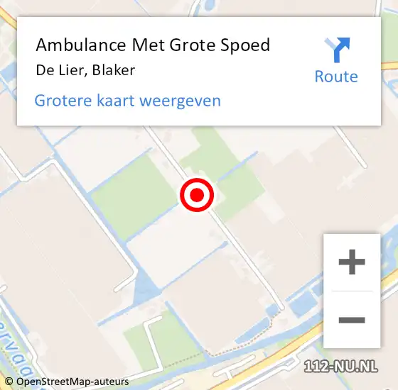 Locatie op kaart van de 112 melding: Ambulance Met Grote Spoed Naar De Lier, Blaker op 22 oktober 2017 10:41