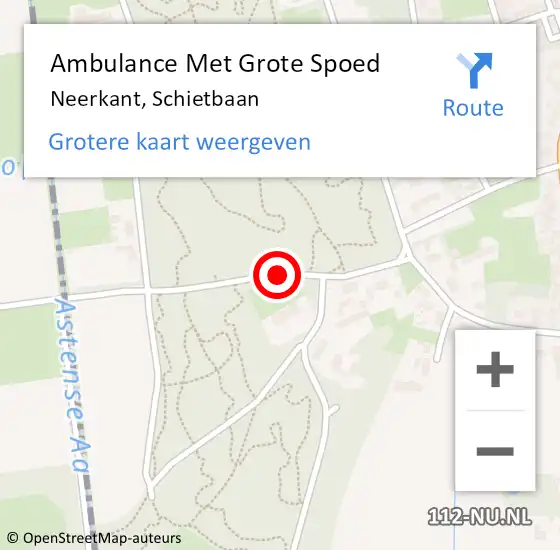 Locatie op kaart van de 112 melding: Ambulance Met Grote Spoed Naar Neerkant, Schietbaan op 22 oktober 2017 10:56